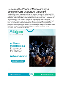 Unlocking the Power of Microlearning  A Straightforward Overview   MaxLearn