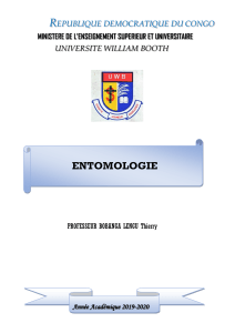 ENTOMOLOGIE Prof. BOBANGA LENGU Thierry