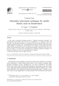 alternative placement technique for antifer blocks used on breakwaters