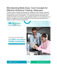 Microlearning Made Easy  Core Concepts for Effective Workforce Training   MaxLearn
