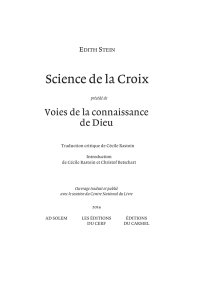 Edith Stein Science de la Croix