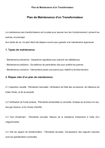 Plan de Maintenance Transformateur Complet