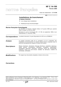 Installation de branchement à basse tension