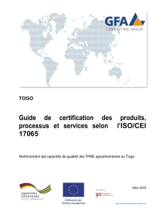 Guide certification produits ISO 17065 V1