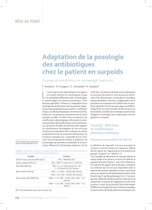 Adaptation antibiotiques chez le patient en surpoids