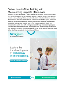 Deliver Just-in-Time Training with Microlearning Snippets   MaxLearn