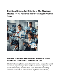 Boosting Knowledge Retention  The MaxLearn Method for AI-Powered Microlearning in Pharma Sales