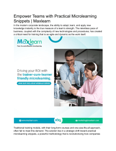 Empower Teams with Practical Microlearning Snippets   Maxlearn