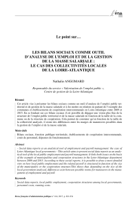 Bilans sociaux : outil d'analyse emploi et masse salariale dans les collectivit&eacute;s locales