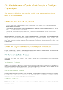 Guide Complet sur la Douleur &agrave; l'&Eacute;paule : Diagnostics et Strat&eacute;gies