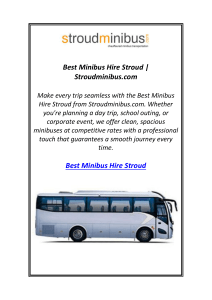 Best Minibus Hire Stroud | Stroudminibus.com