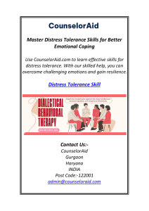 Master Distress Tolerance Skills for Better Emotional Coping
