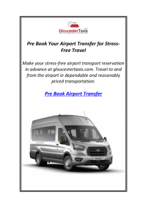 Pre Book Your Airport Transfer for Stress-Free Travel