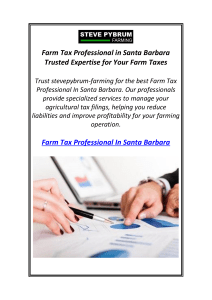 Farm Tax Professional In Santa Barbara