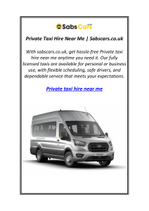 Private Taxi Hire Near Me | Sabscars.co.uk