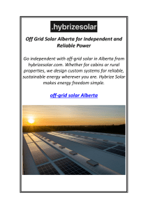 Off Grid Solar Alberta for Independent and Reliable Power