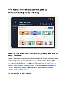 How MaxLearn's Microlearning LMS is Revolutionizing Sales Training