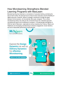 How Microlearning Strengthens Blended Learning Programs with MaxLearn