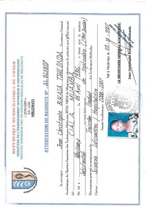 Attestation de R&eacute;ussite ISTM Mbujimayi - Sciences Infirmi&egrave;res