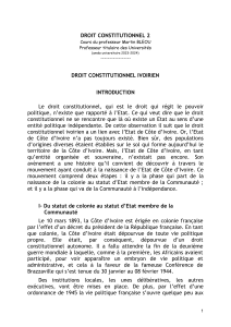 Droit Constitutionnel Ivoirien: Origines & Indépendance