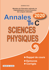 Annales Sciences Physiques Terminale C/E - Burkina Faso