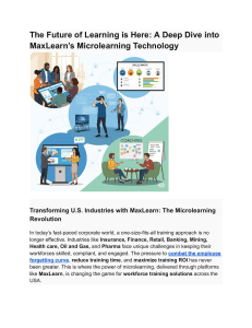 MaxLearn: Microlearning for Workforce Training