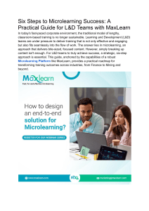 Six Steps to Microlearning Success  A Practical Guide for L&D Teams with MaxLearn