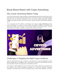 Crypto Advertising: Boost Brand Reach & Engagement