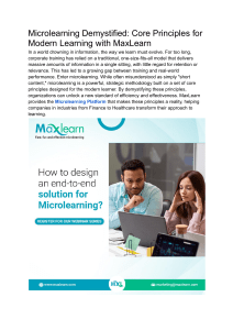 Microlearning Principles with MaxLearn: Modern Training