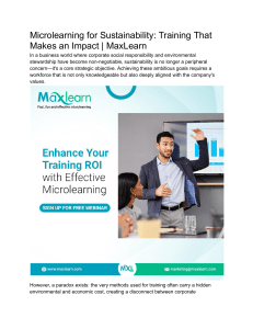 Microlearning for Sustainability: Training Impact