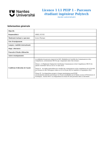 Programme L1 PEIP Polytech - Nantes Universit&eacute;