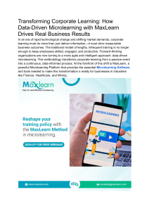MaxLearn: Data-Driven Microlearning for Corporate Training
