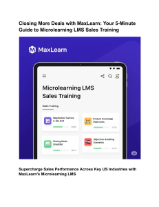 MaxLearn: Microlearning LMS Sales Training Guide