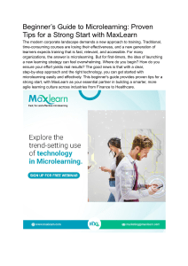 Microlearning Beginner's Guide with MaxLearn