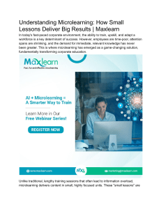 Microlearning: Small Lessons, Big Results | Maxlearn