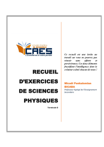 Exercices de Sciences Physiques Terminale D