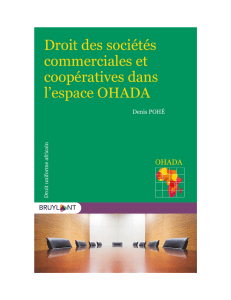 Droit des soci&eacute;t&eacute;s OHADA : Acte uniforme sur les soci&eacute;t&eacute;s
