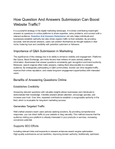 How Question And Answers Submission Can Boost Website Traffic