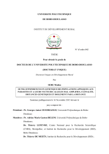 Th&egrave;se: G&eacute;n&eacute;tique des populations des parasites et vecteurs