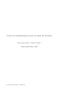 Cours de maths Seconde : Ensembles, Algèbre, Fonctions