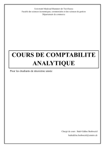 Cours de Comptabilité Analytique pour Étudiants de 2e Année