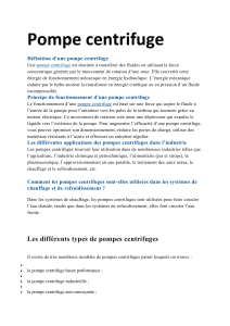 Pompes centrifuges : Définition, Types & Applications