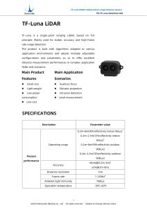 TF-Luna LiDAR Module Datasheet: Short-Range Distance Sensor