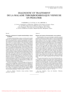Thromboembolie p&eacute;diatrique : Diagnostic & Traitement