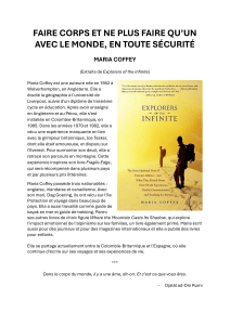 FAIRE CORPS ET NE PLUS FAIRE QU'UN AVEC LE MONDE, EN TOUTE SÉCURITÉ - MARIA COFFEY