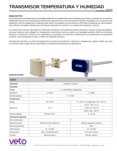Hoja de datos del transmisor de temperatura y humedad