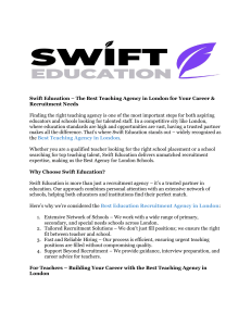 Swift Education: London's Best Teaching Agency