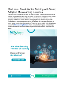 MaxLearn: Smart, Adaptive Microlearning Solutions