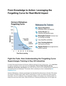 Forgetting Curve: Boost Training Retention in US Industries
