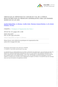 Obstacles au dépistage du cancer du col : point de vue des médecins
